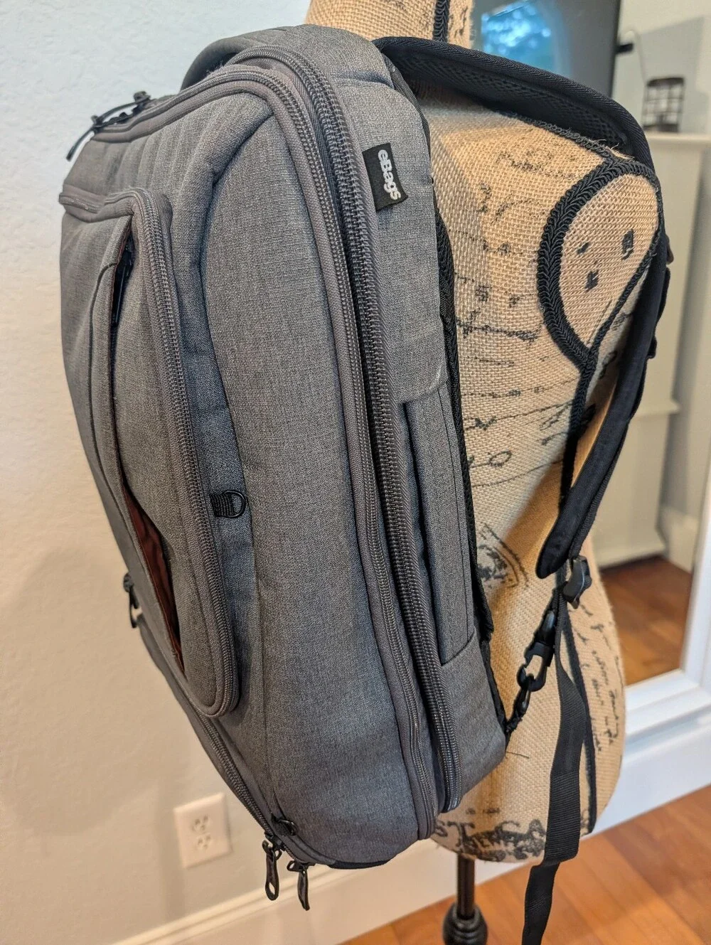 eBags Professional Slim Laptop Backpack in Heathered Gray